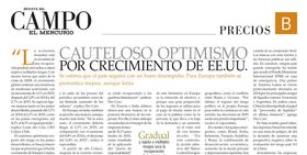 Cauteloso optimismo por crecimiento de EEUU /Louis des Cars / El Mercurio Revista CAMPO